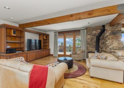 Bear Mountain Chalet stone fireplace