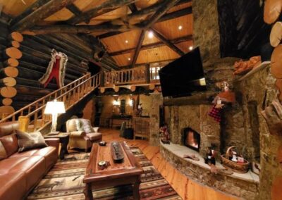 cabin living room loft fraser colorado cherry ranch