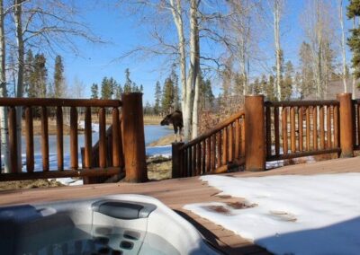 hot tub at cabin cherry ranch colorado