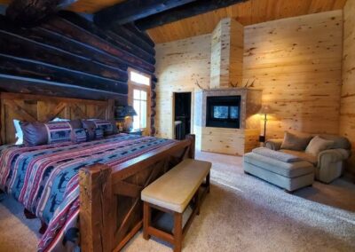 master bedroom log cabin cherry ranch colorado